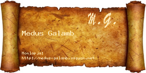 Medus Galamb névjegykártya